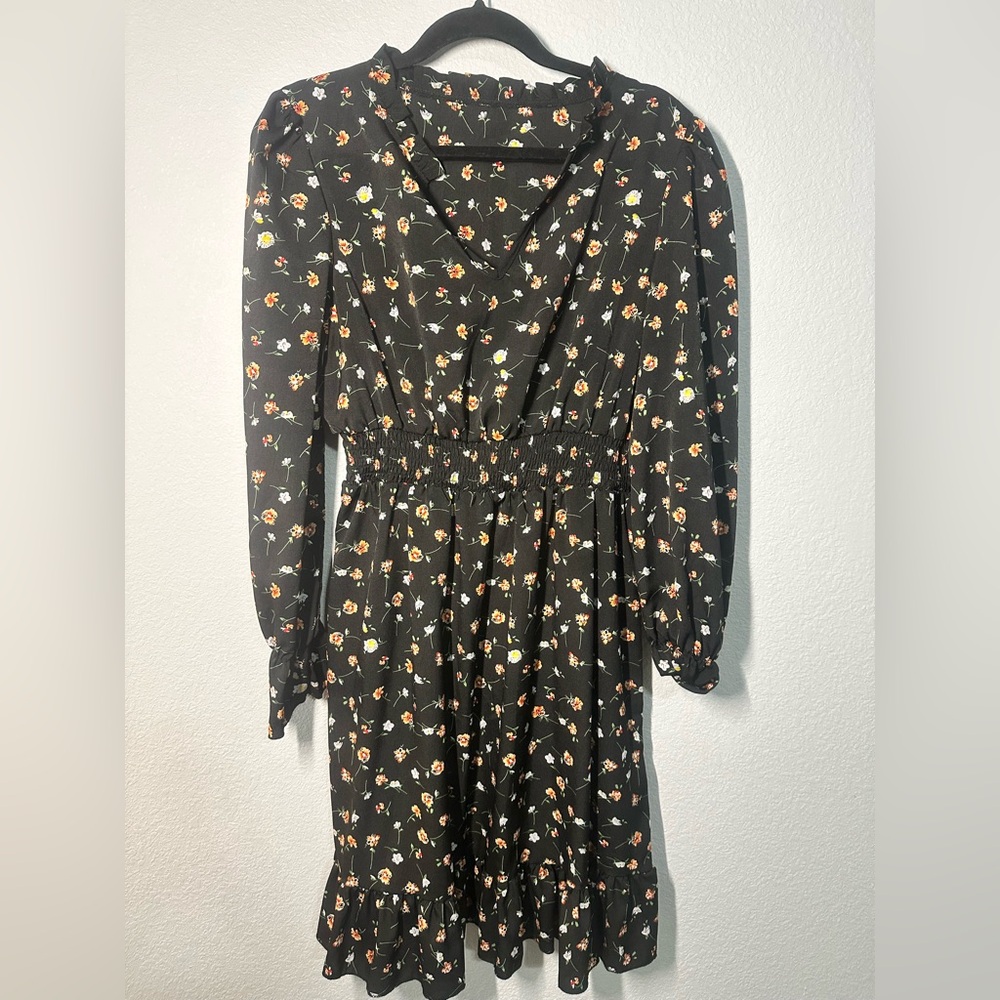 Black floral dress